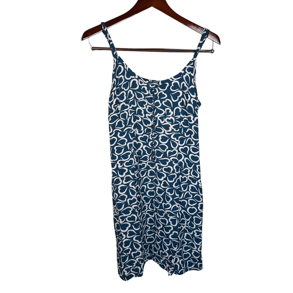 Kimchi Blue Womens Dress Blue Heart‎ Button Front Mini Size Large Boho Feminine